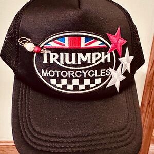 Motocross Triumph Black Motorcycle Cap with Logo